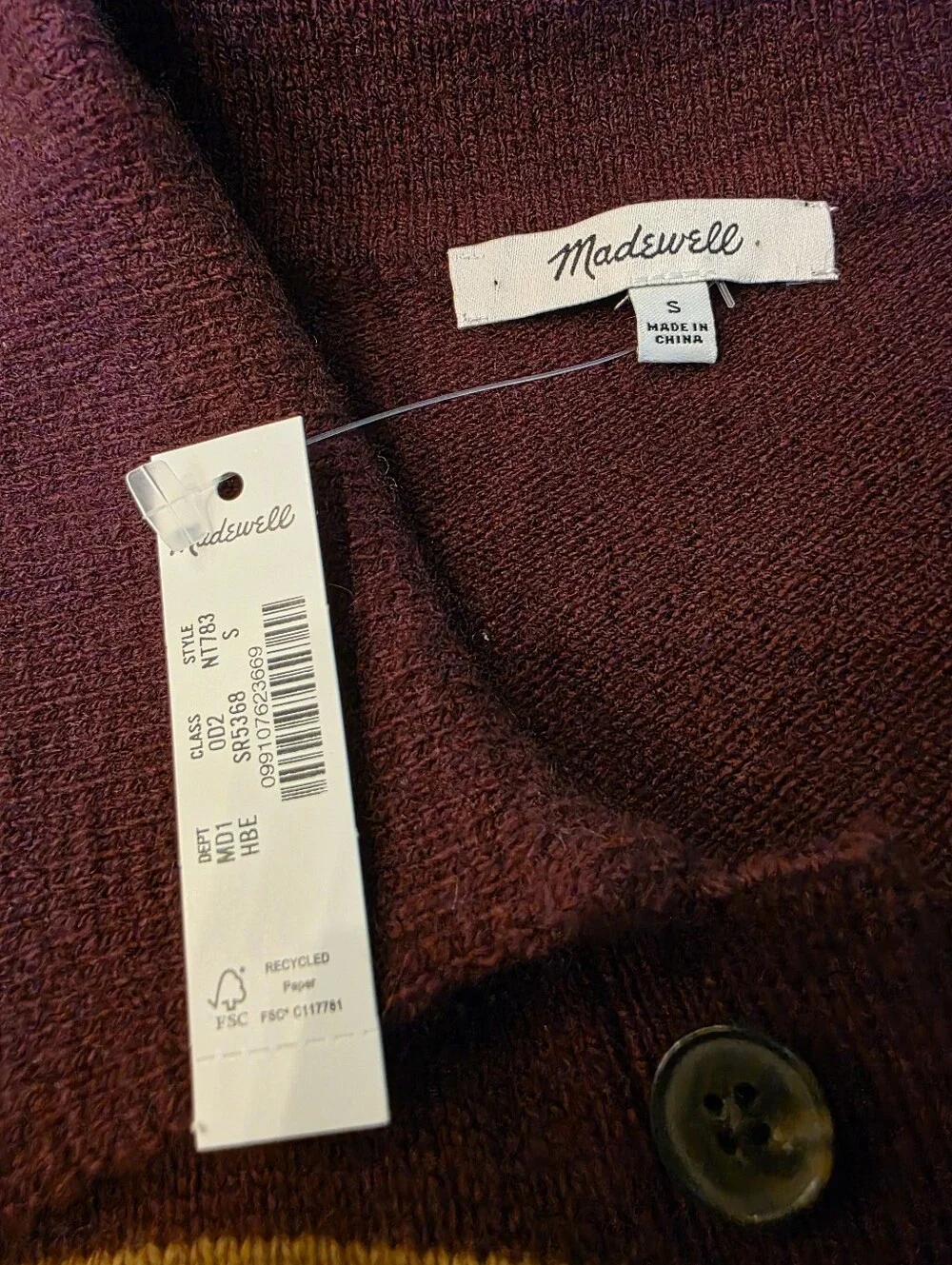 Madewell Small Rugby Sweater Wool Cashmere Polo Preppy Stripe Old Money NEW